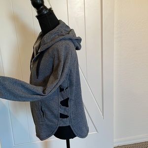 Grey cutout hoodie